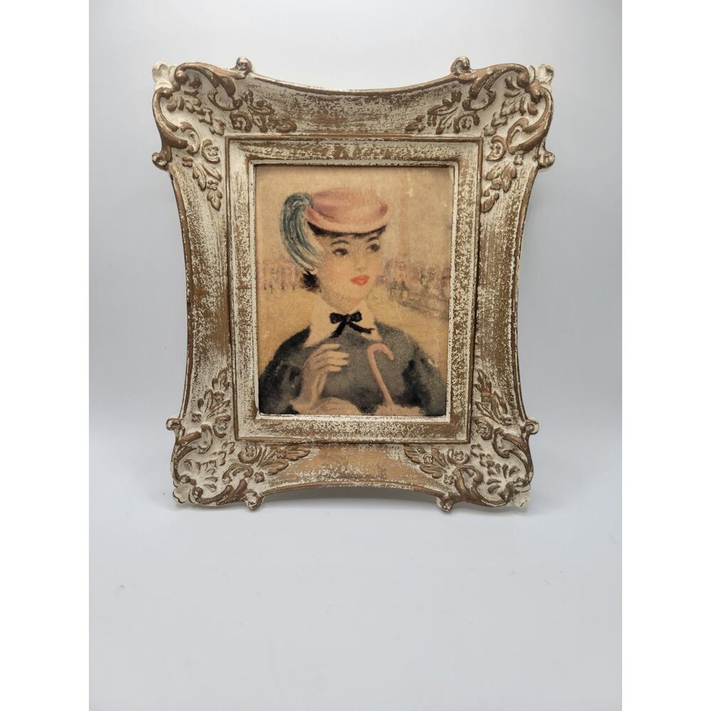 Jaffe HULDAH Vtg 1950s Litnograph Painting Woman w/Hat Parisien Scene